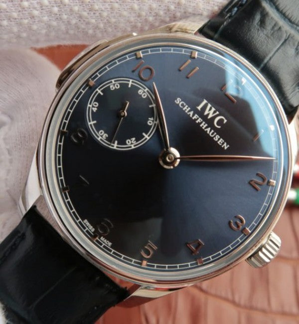 Replica IWC YLF Portuguese IW524205 Blue Dial Leather Strap A95290