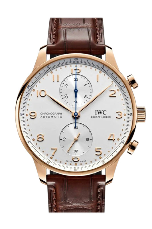 IWC Portugieser Chronograph Automatic White Dial 18kt Rose Gold Men's Watch IW371611(1:1 replica)
