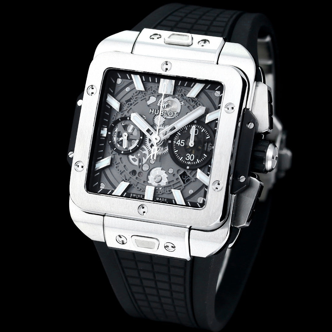 Hublot Big Bang, Square Bang Unico 42mm Textured Rubber Strap(1:1 replica)