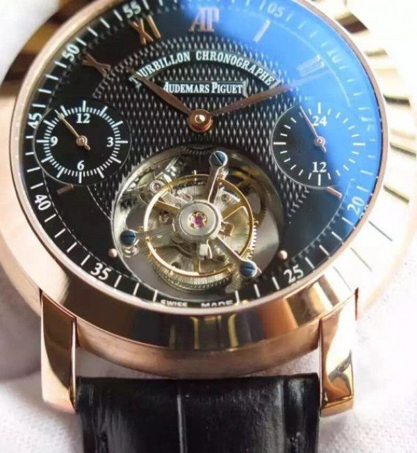 Replica Audemars Piguet Jules Audemars Tourbillon RG Black Dial