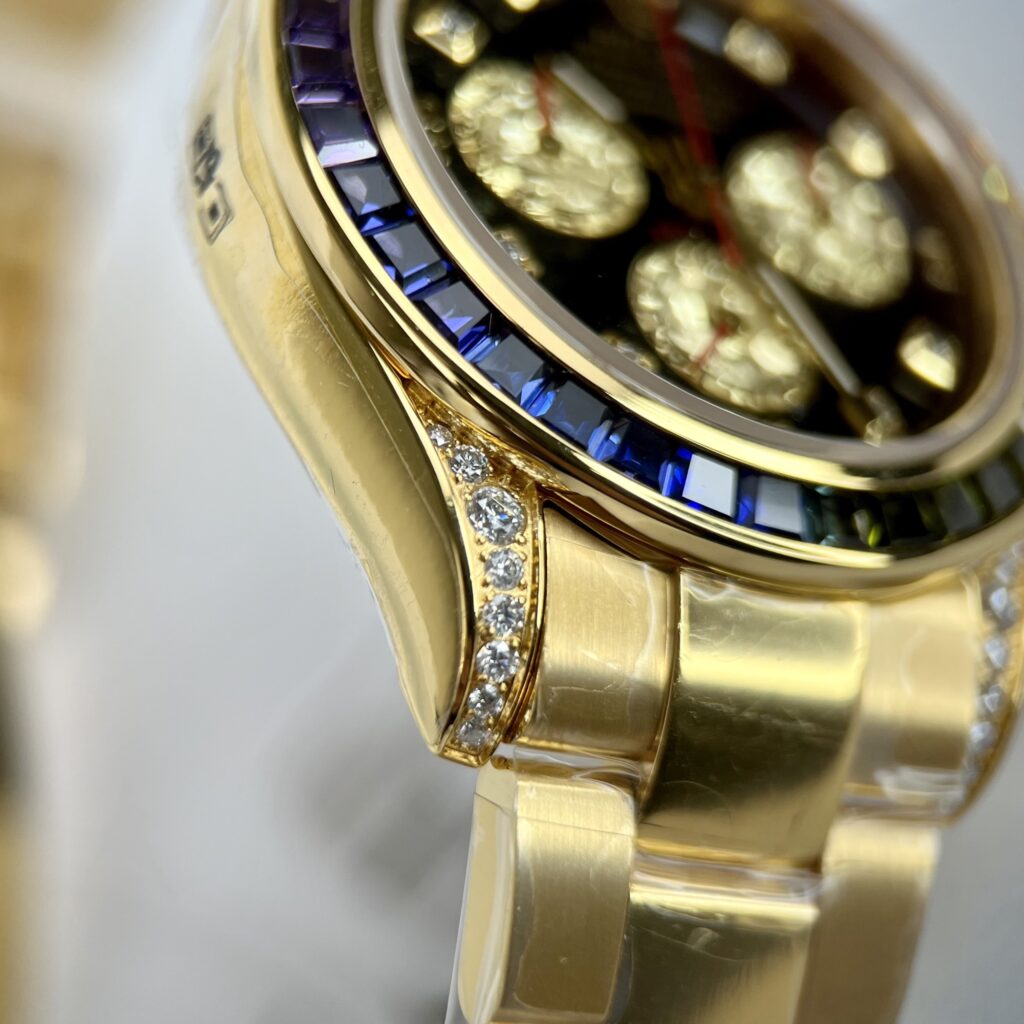 Rolex Best Replica Watch Daytona Rainbow Gold Wrapped And Moissanite Diamond Custom 40mm