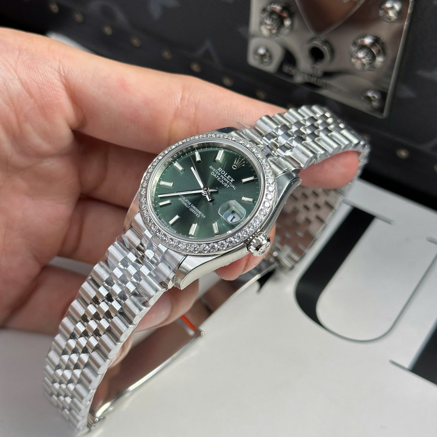 Rolex DateJust Clone Watch Dial Green Jubilee Strap THB Factory 31mm