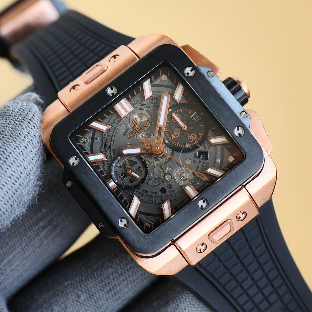 HUBLOT SQUARE BANG UNICO 45mm Rubber Strap(1:1 replica)