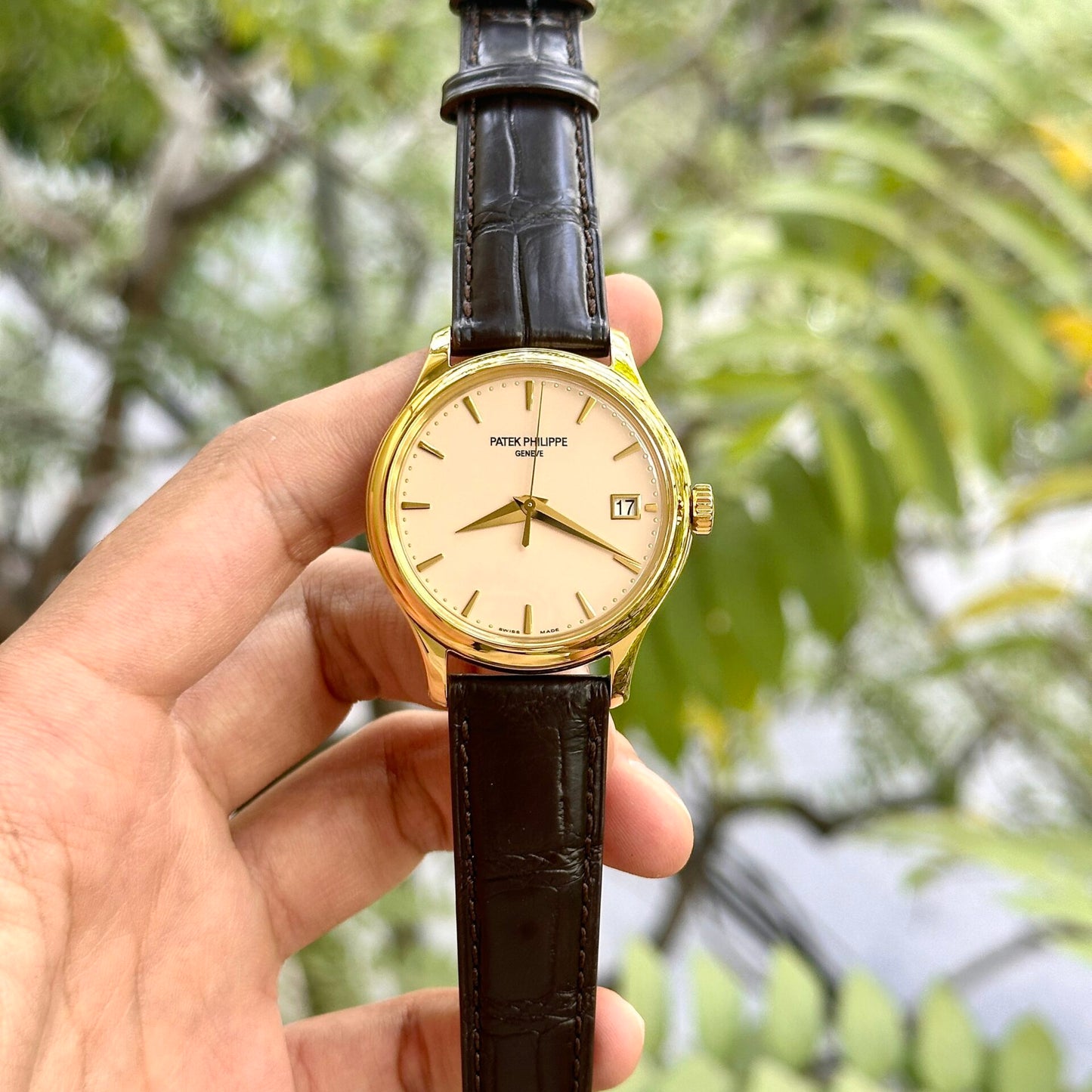 Patek Philippe Calatrava 5227J Replica Watch Leather Strap 3K Factory 39mm