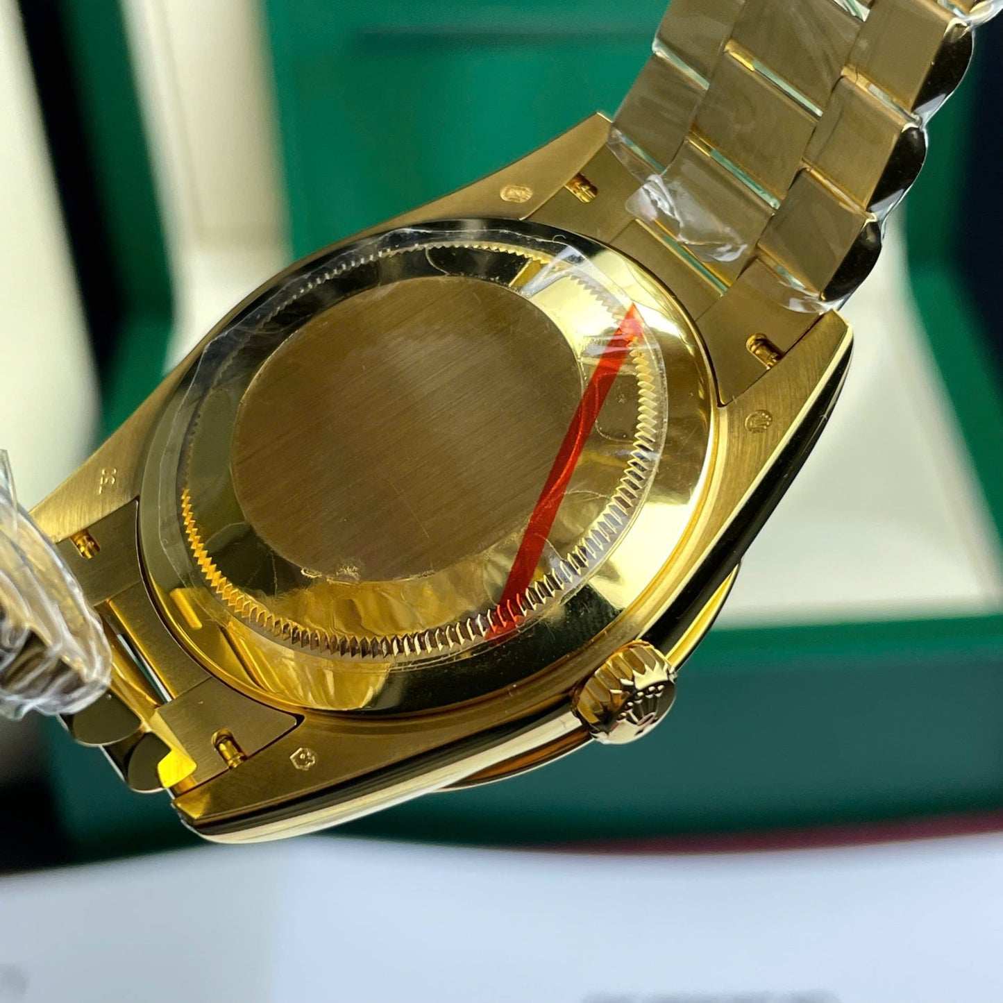 Rolex Day-Date Replica Watch Gold Wrapped + Moissanite Diamonds Weight 173 Gram 40mm