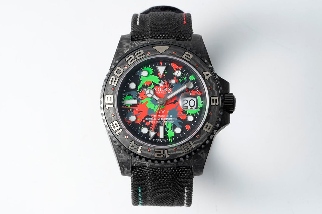 Diw New Rolex Ultra Limited Edition GMT-MASTER II - Carbon Fiber - Graffiti Color(1:1 replica)