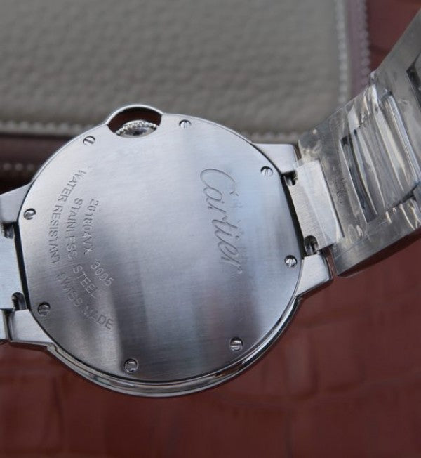 Replica Cartier V6F Ballon Bleu 36mm White Dial SS Bracelet Ronda Quartz