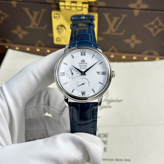 Omega Replica Watch De Ville Prestige Power Reserve White Dial 39.5mm