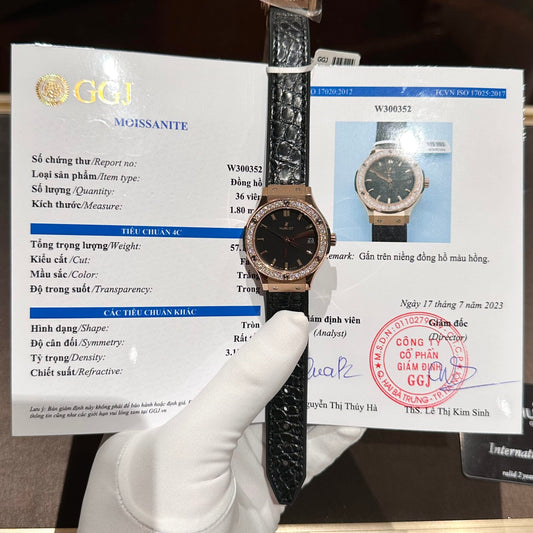 Hublot Classic Fusion Replica Watch Moissanite Diamond 33mm