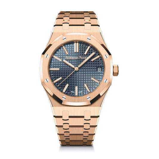 Audemars Piguet Replica AP Watch Royal Oak Selfwinding ¡°50th Anniversary¡± 41mm Rose Gold Blue Dial 15510OR.OO.1320OR.01-APS(1:1 replica)