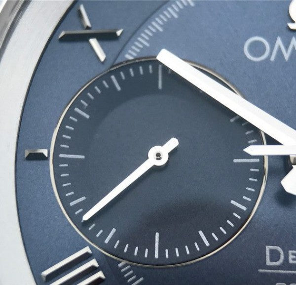Replica Omega OMF De Ville Chronograph 42mm Blue Dial SS Bracelet A9300