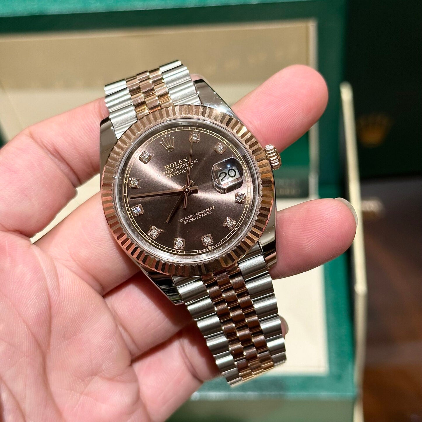 Rolex Replica 1:1 Watch DateJust Chocolate Dial EW Factory 41mm