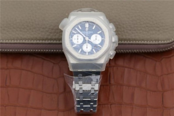 Replica Audemars Piguet Royal Oak Chronograph SS JHF Blue/White Dial SS Bracelet A7750