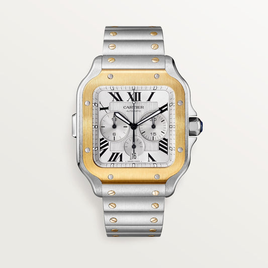 fake cartier watch Santos extra-large model chronograph mechanical movement with automatic winding caliber(1:1 replica)
