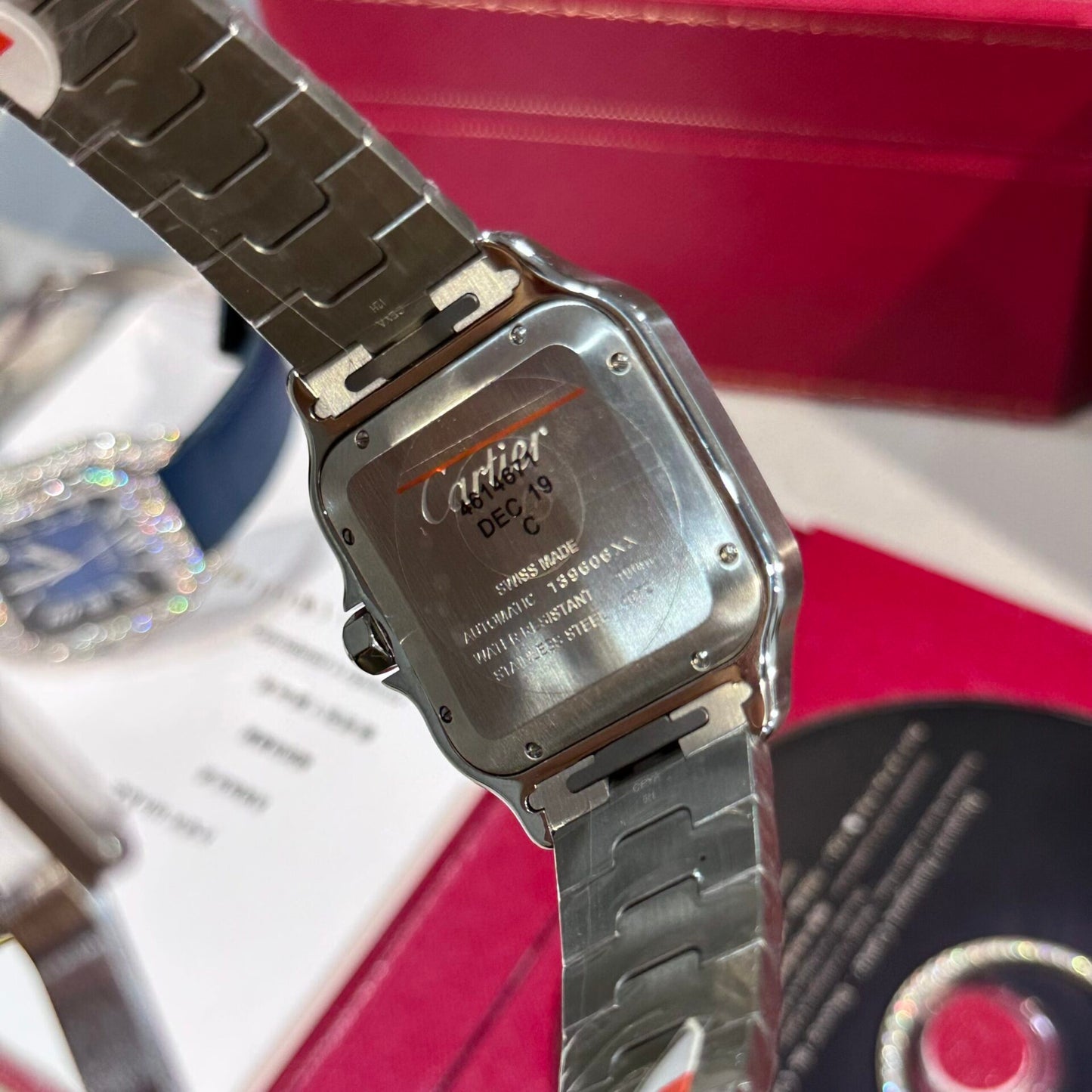 Cartier Replica Watch Santos Custom Moissanite Diamonds BV Factory 39.8mm