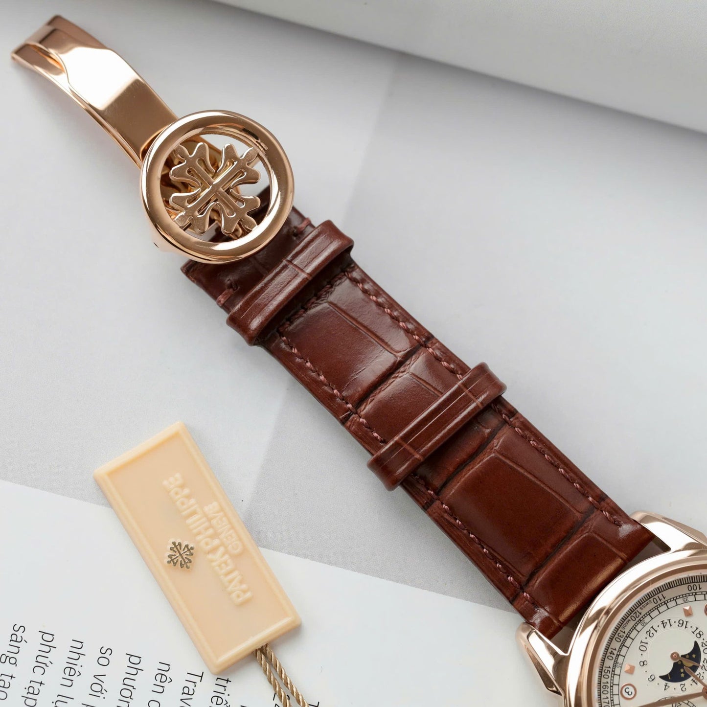 Patek Philippe Fake Watch Perpetal Calendar 5270 White Dial Leather Strap 41mm