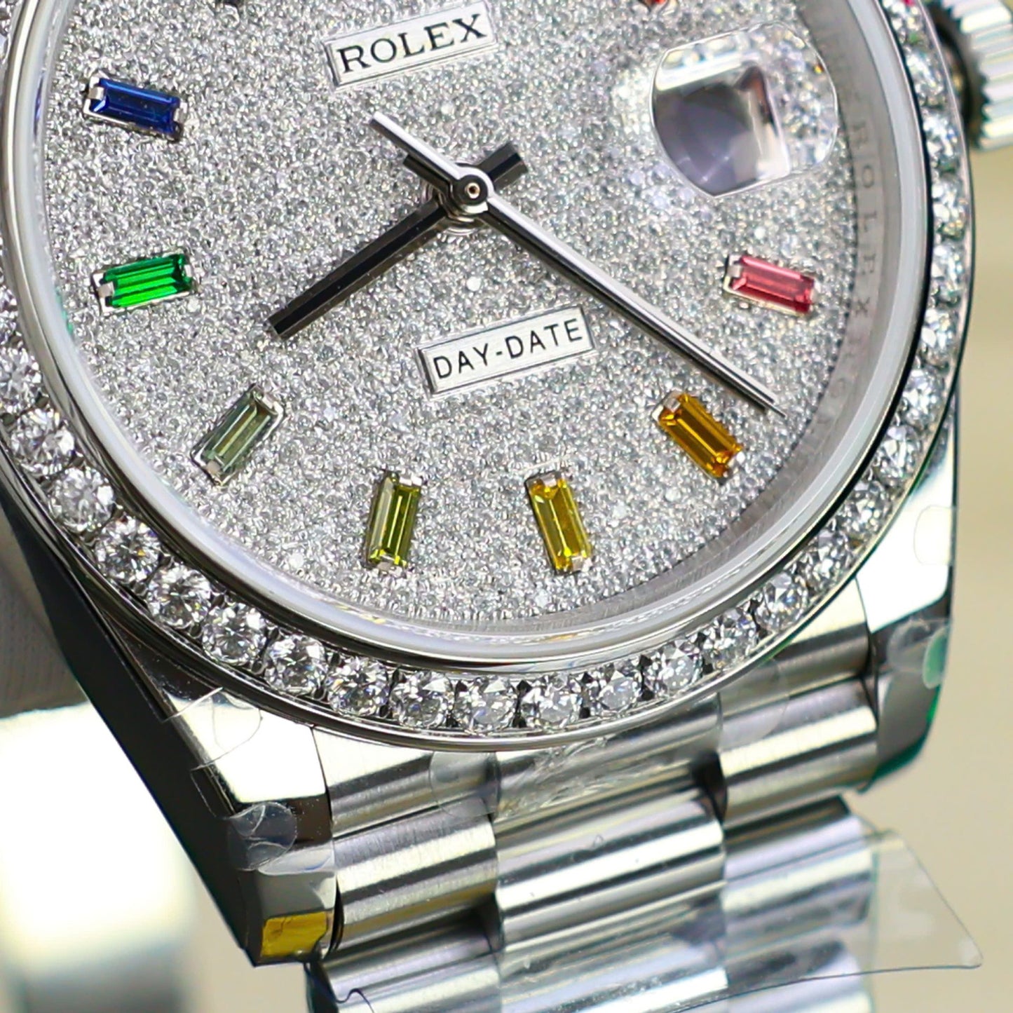 Rolex Day-Date Best Copies Watch Custom Diamonds Moissanite GM Factory 40mm