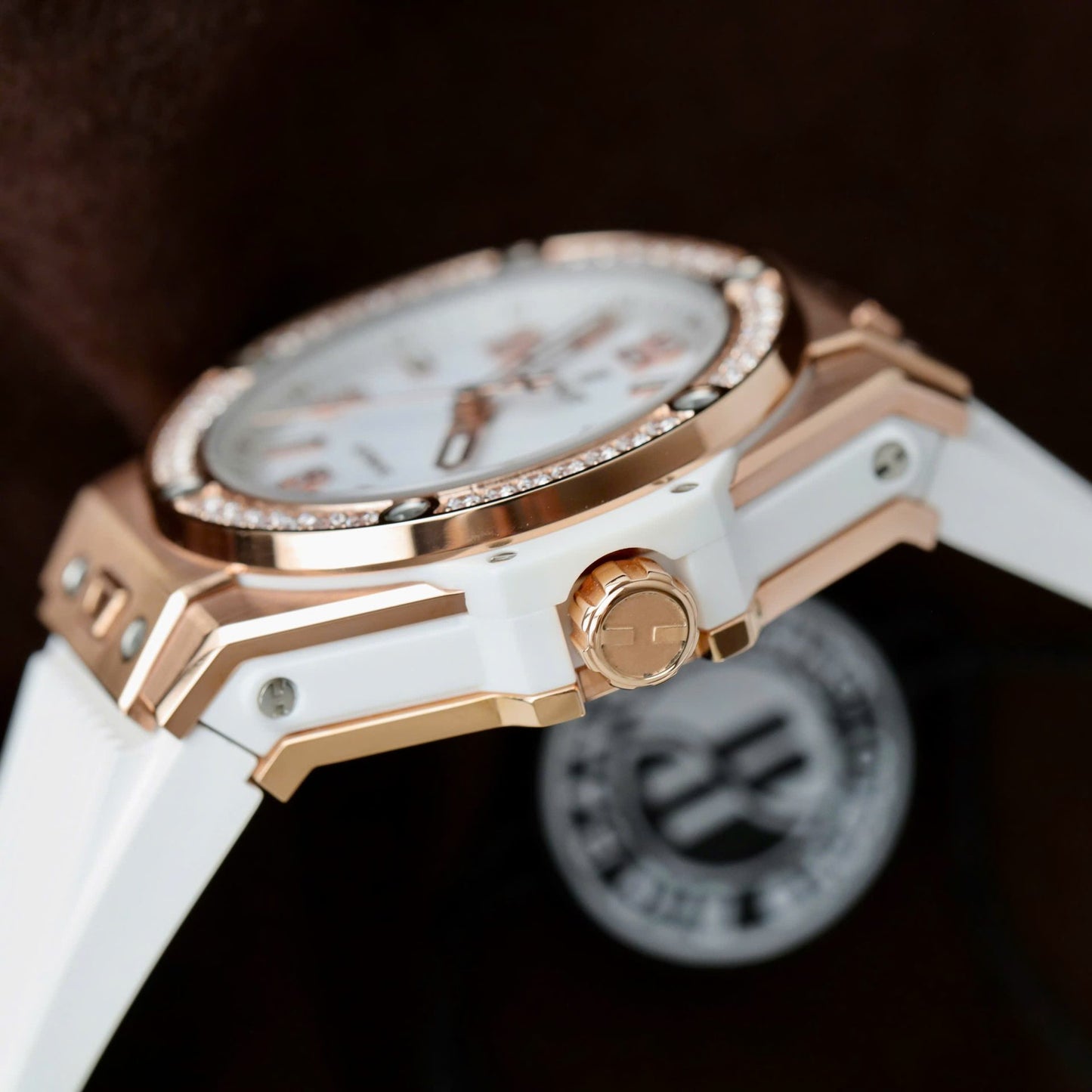 Hublot Big Bang One Click King Gold Replica Watches White Rubber Strap 39mm