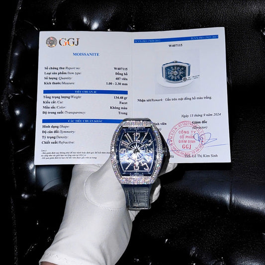 Franck Muller V45 Replica 11 Watch Custom Moissanite Diamonds 45mm