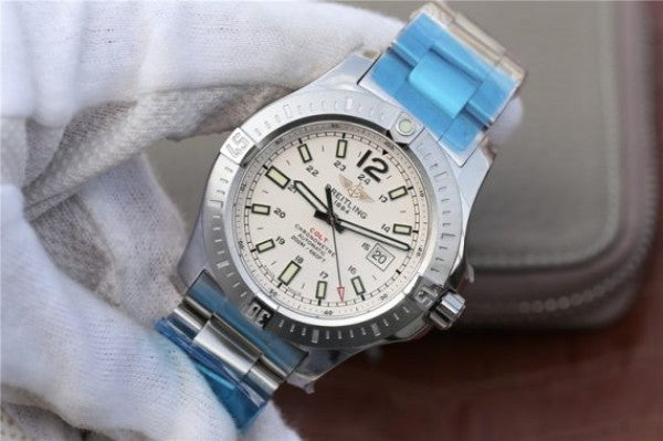Replica Breitling Colt Automatic 44mm SS GF White Textured Dial SS Bracelet A2824