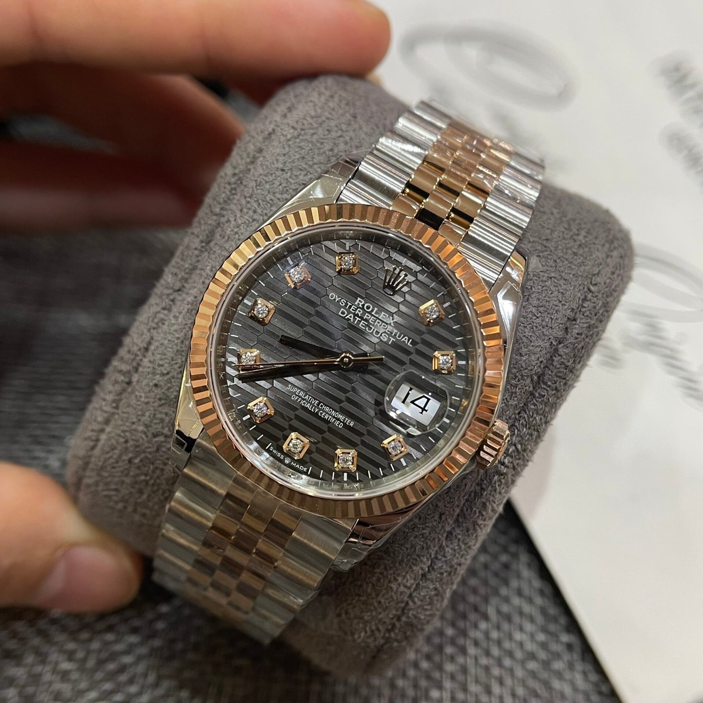 Rolex DateJust 126231 Demi Replica Watch Dark Grey Demi VS Factory 36mm