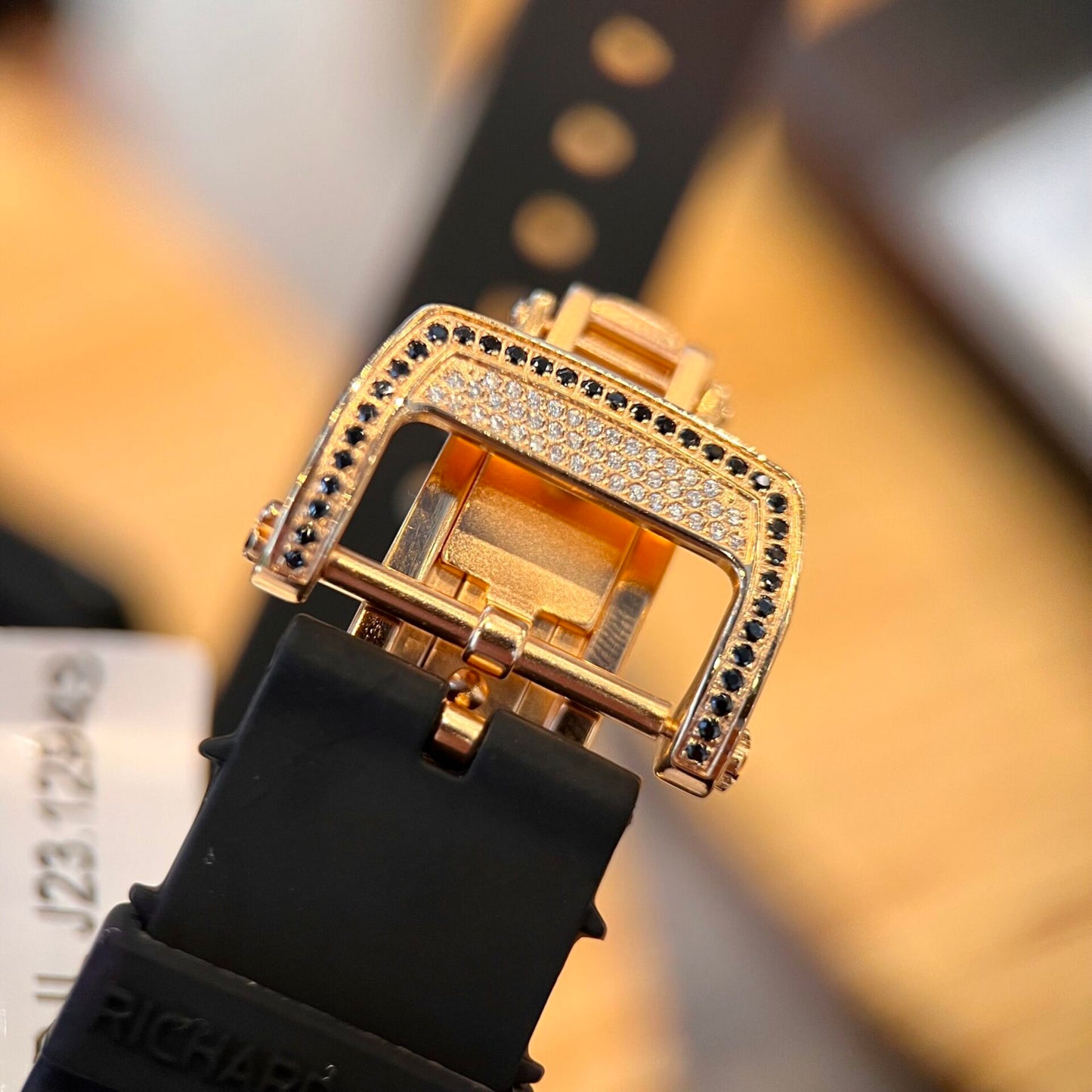 Richard Mille RM007 Gold Wrapped Replica Watch With Moissanite Diamonds 36mm