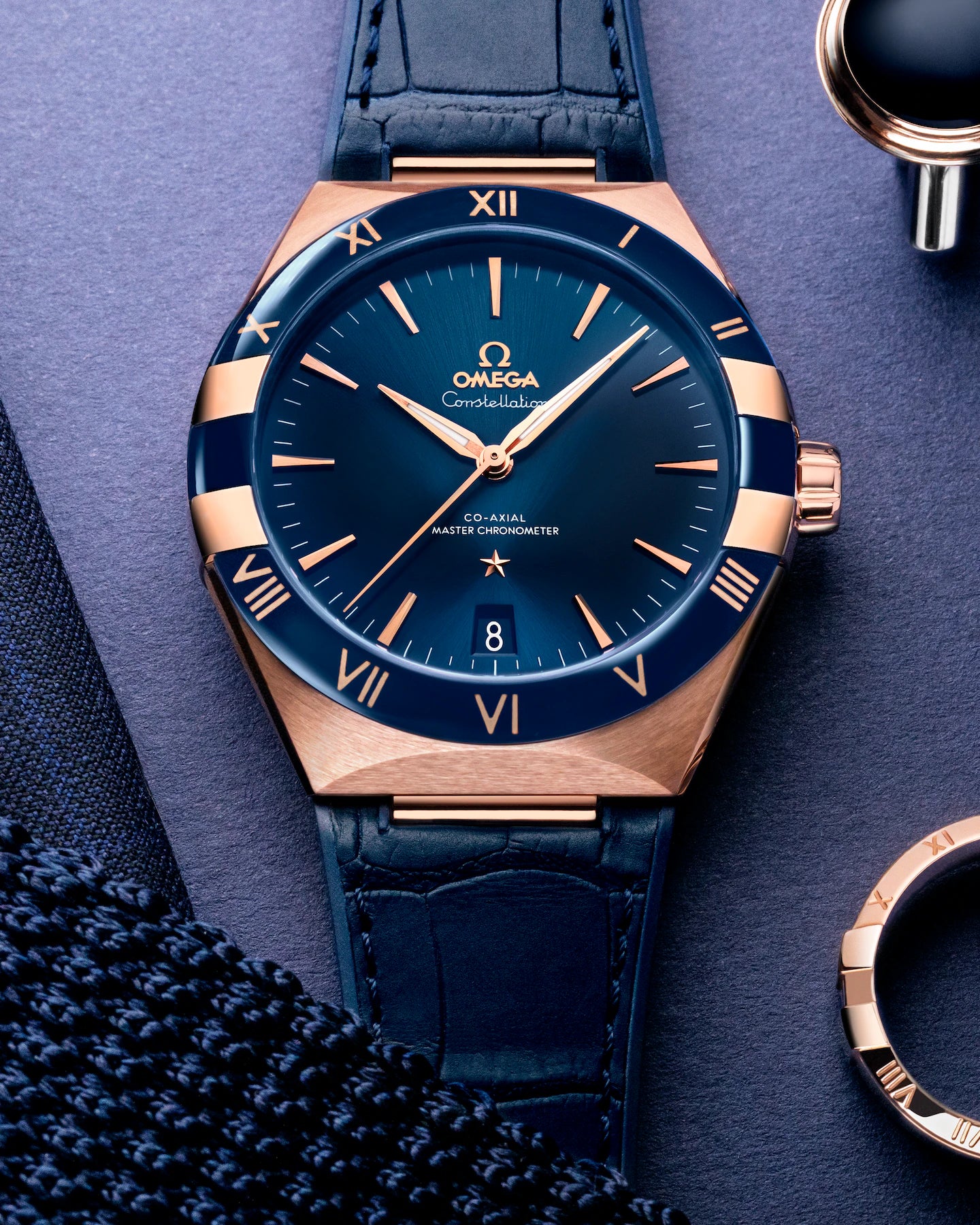 Constellation 41 mm, Sedna? gold on leather strap(1:1 replica)