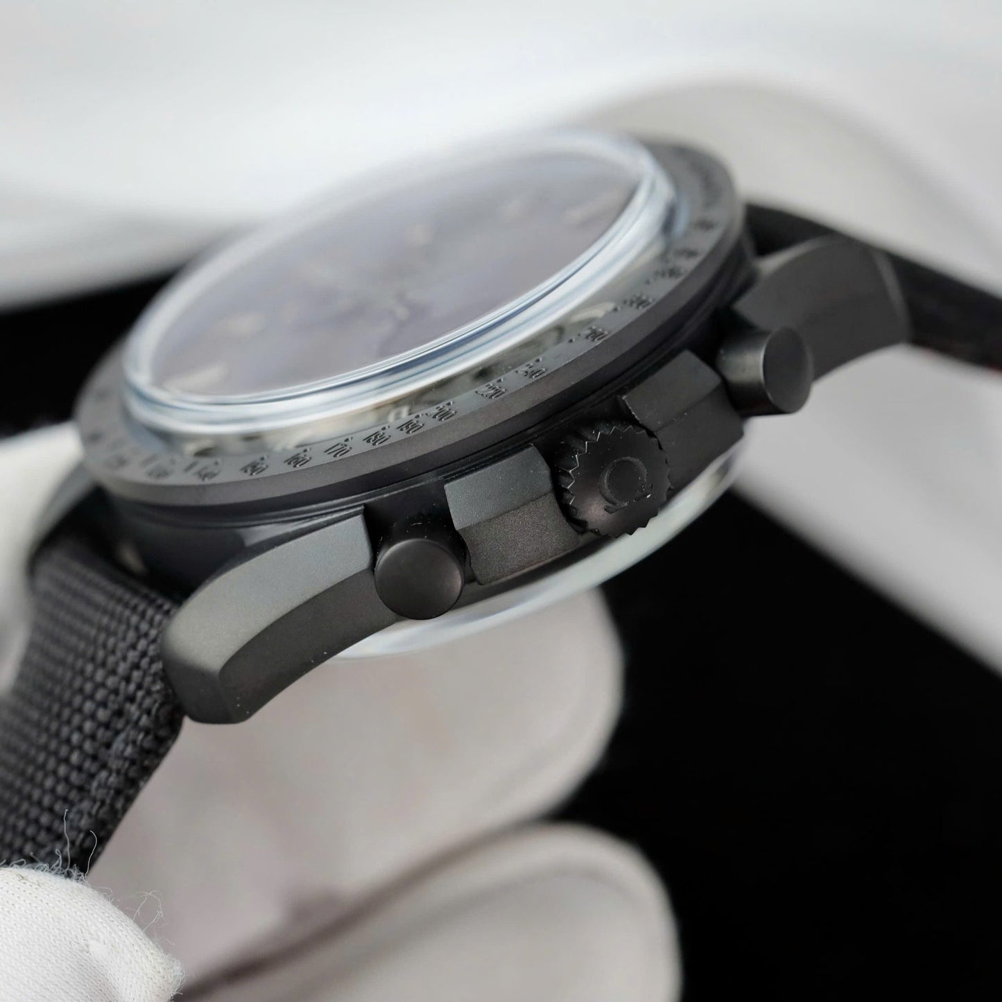 Omega Replica Watch Speedmaster Black Ceramic OM Factory 44mm