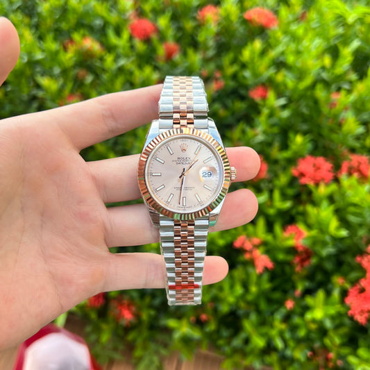 Rolex Replica 11 Watch DateJust Pink Dial Jubilee Strap Factory EW 41mm