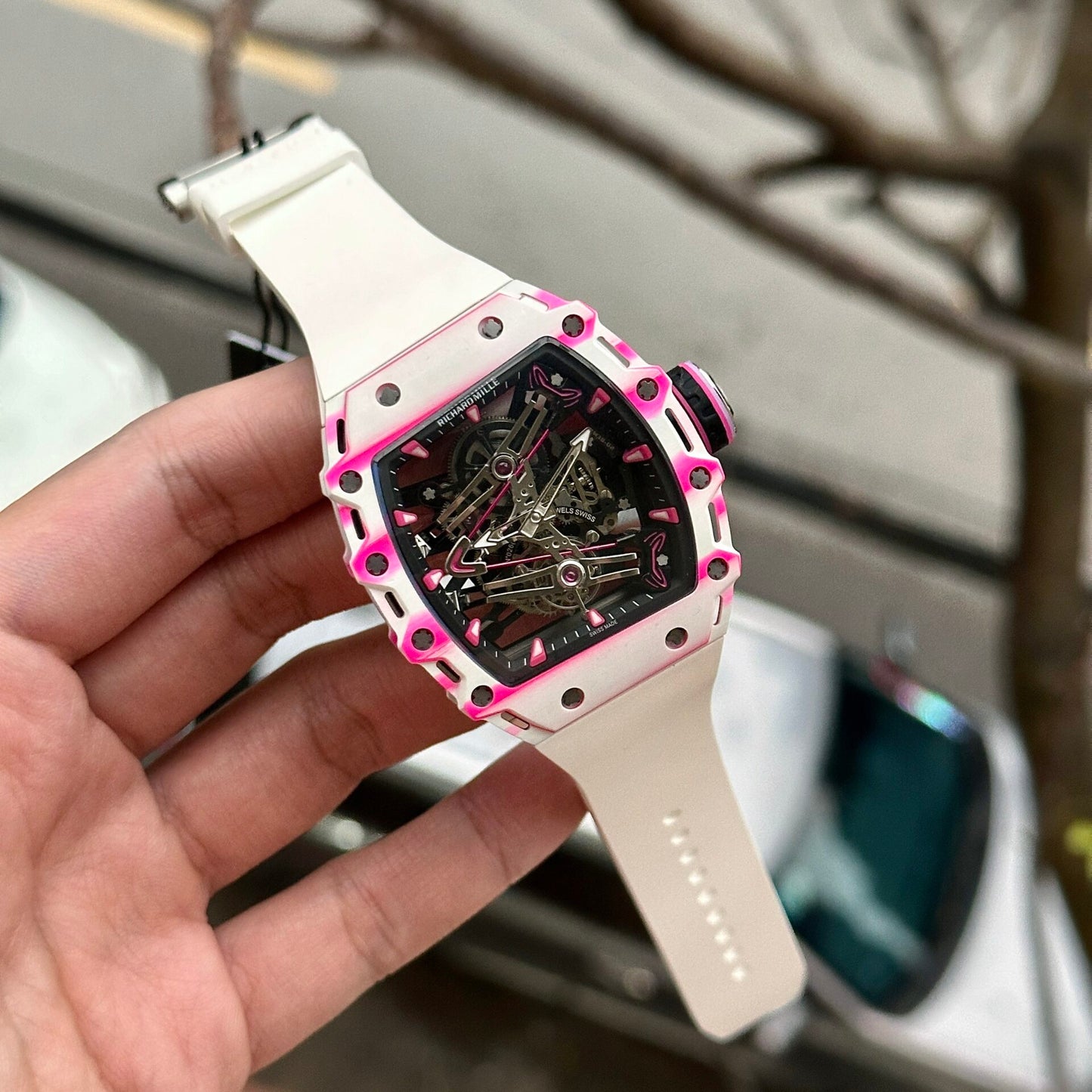 Richard Mille Replica Watch RM38-02 Tourbillon Rubber Strap 43.7mm