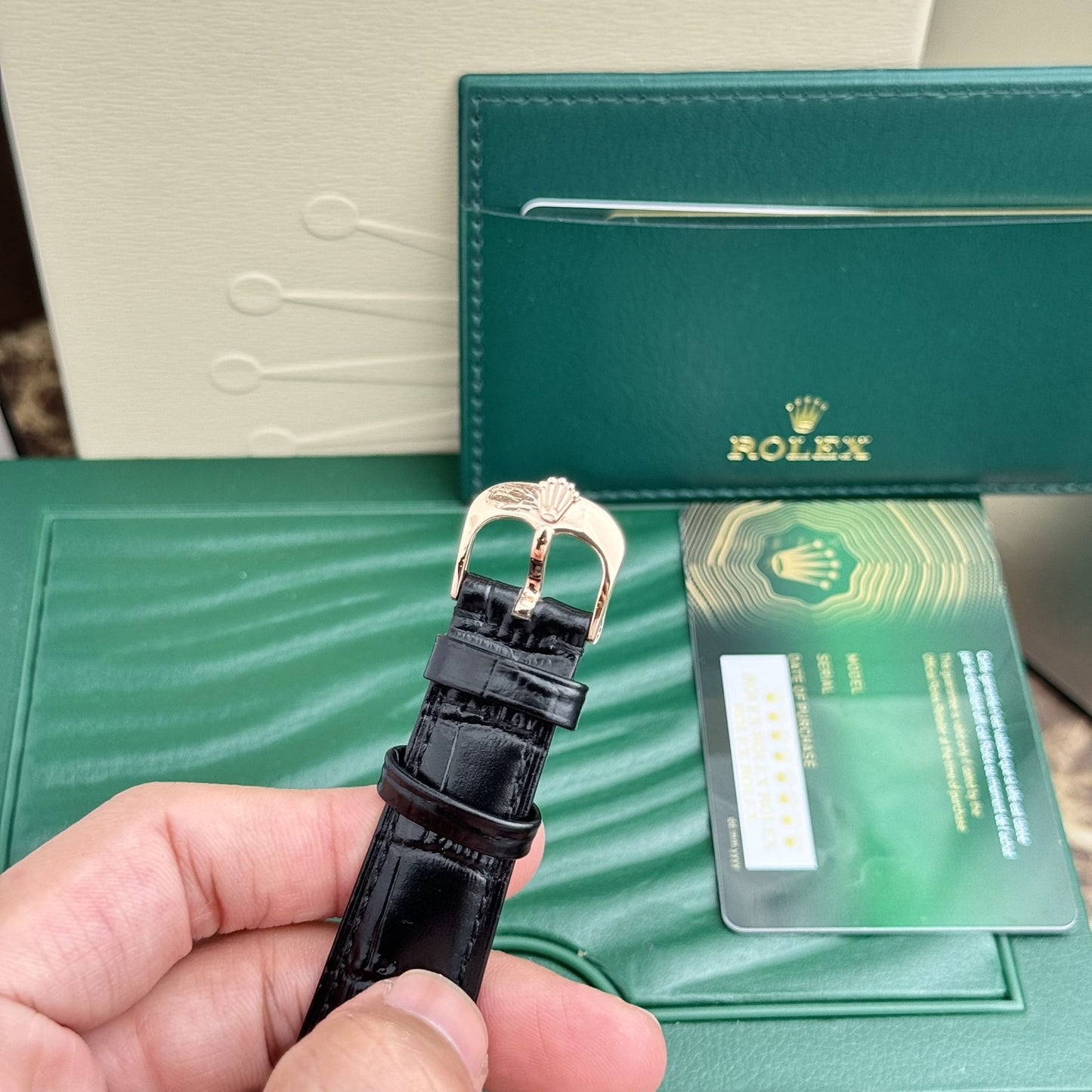 Rolex Replica 1:1 Watch Cellini 50525 White Face Black Leather Strap 39mm