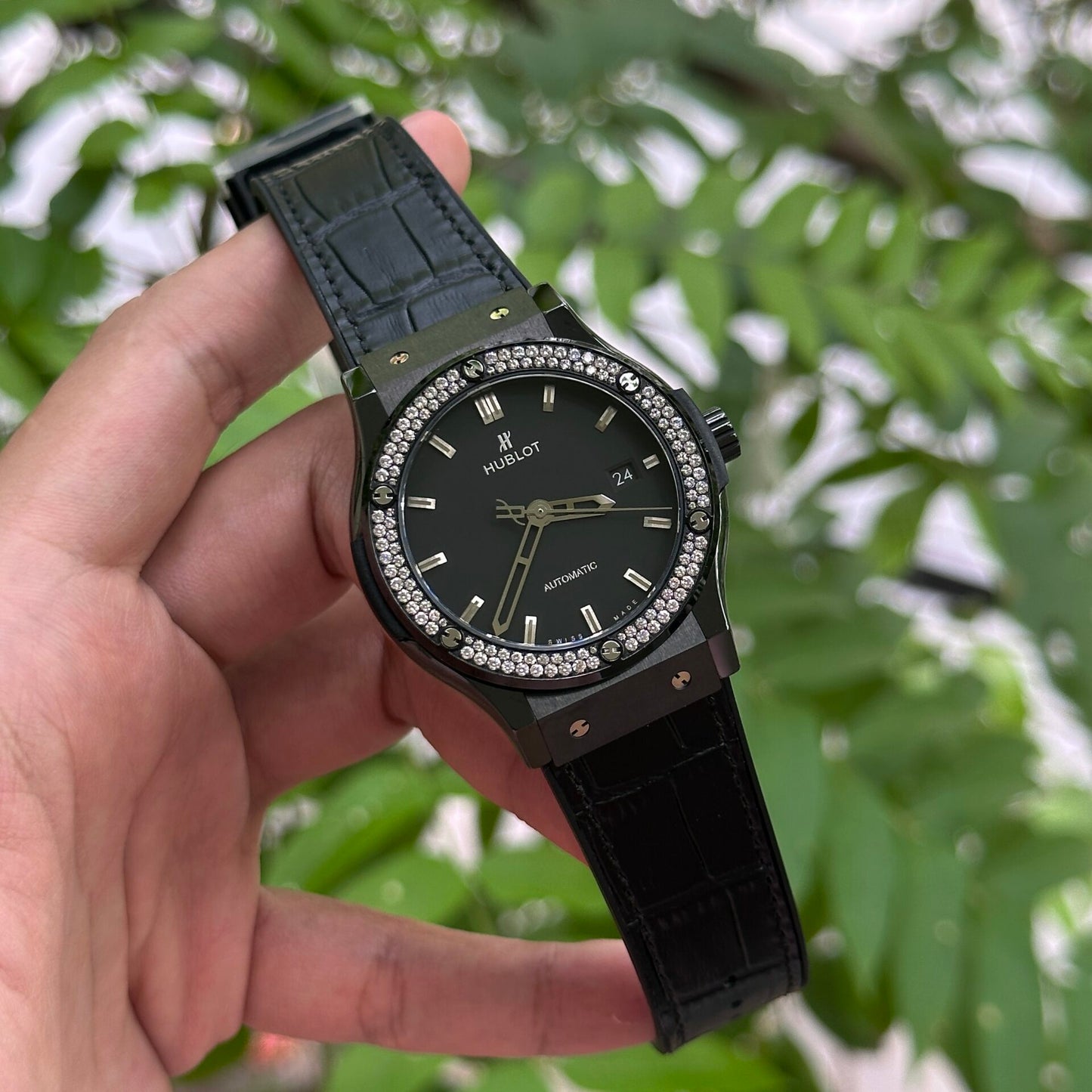 Hublot Classic Fusion Ceramic With Diamonds Replica 1:1 Watch JJZ 42mm