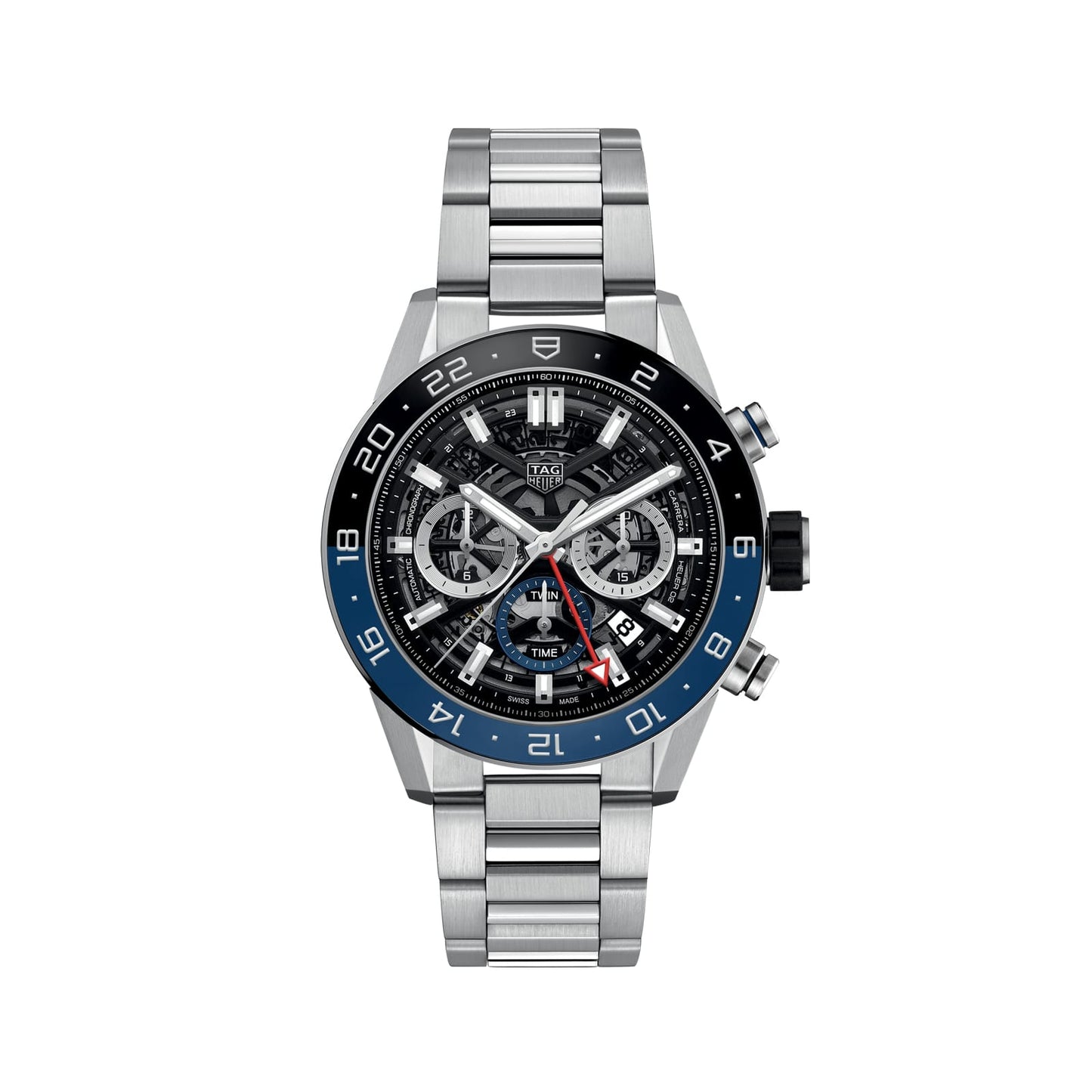 TAG Heuer Replica Watch Carrera Chronograph Twin-Time Automatic 45 mm Steel & Ceramic(1:1 replica)