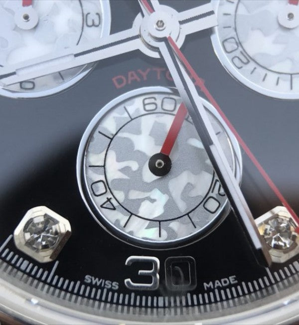Replica Rolex Daytona 116599 Colorful Crystal Bezel Black Dial SS Bracelet A7750