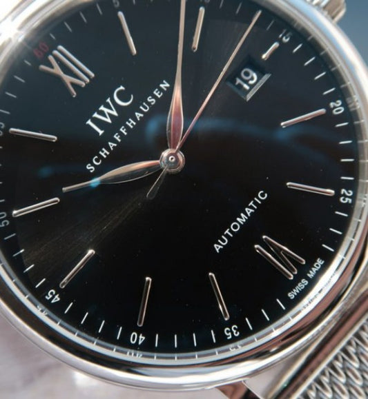 Replica IWC MK Portofino IW356506 Automatic Black Dial SS Mesh Bracelet