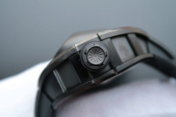 Replica Richard Mille RM053 PVD Fake Tourbillon Skeleton Dial Black Rubber Strap A2824