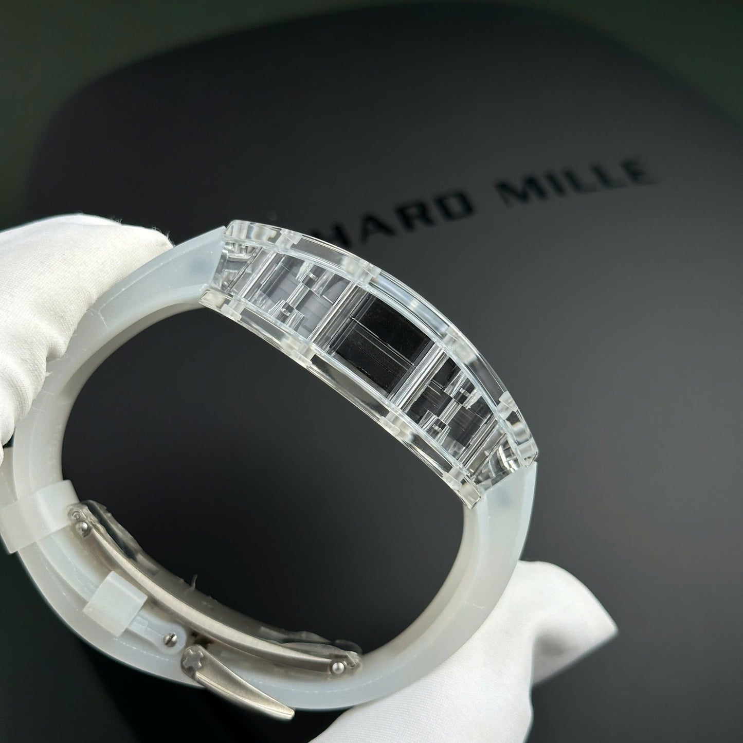 Richard Mille RM055 Sapphire Crystal Replica Watch Rubber Strap 45mm