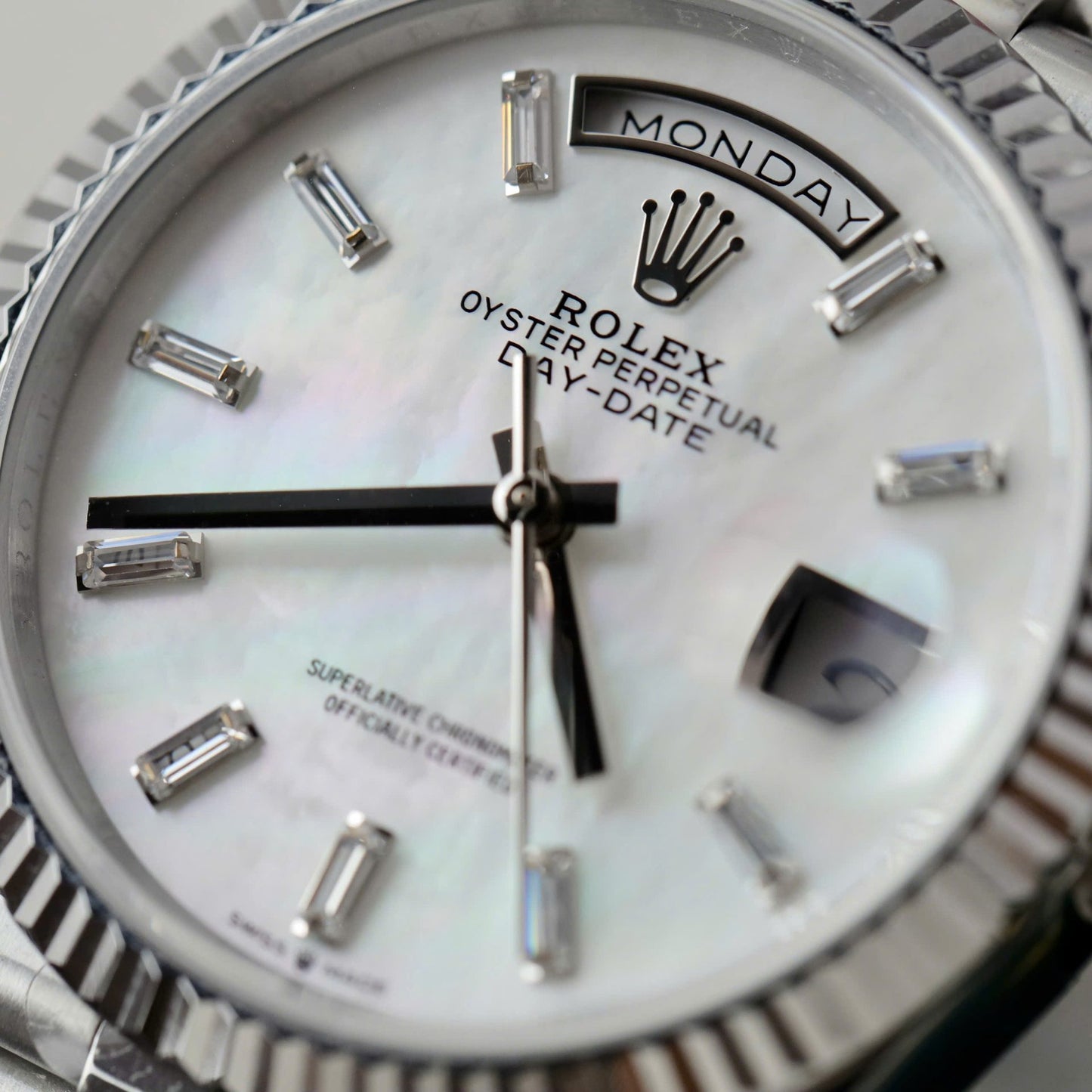 Rolex Day-Date 128236 MOP Dial Copies Watches Weight 158gram QF Factory 36mm