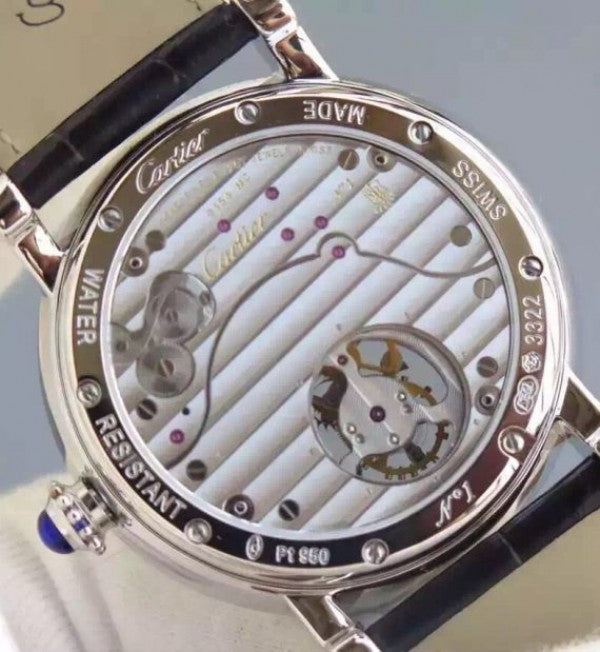 Replica Cartier Rotonde De Cartier Tourbillon SS Diamonds Bezel