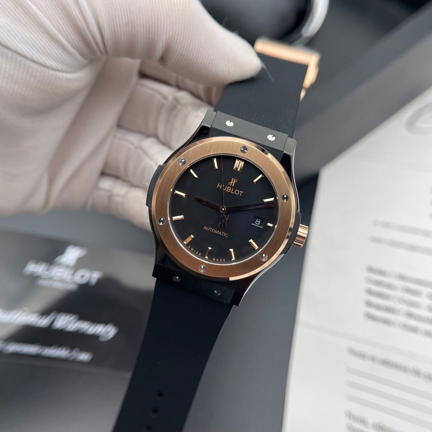 Hublot Fake Watch Classic Fusion Ceramic Rubber Strap HB Factory 42mm