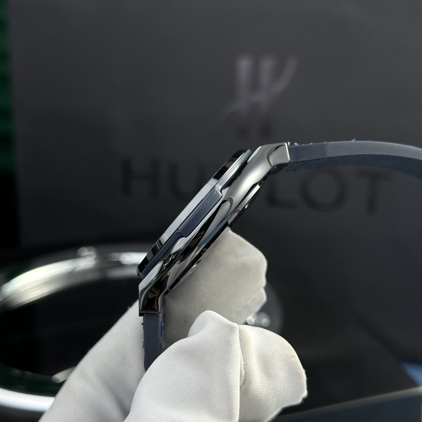 Hublot Replica 11 Watch Black Ceramic Case Blue Dial Refined Movement SW300 JJZ 42mm