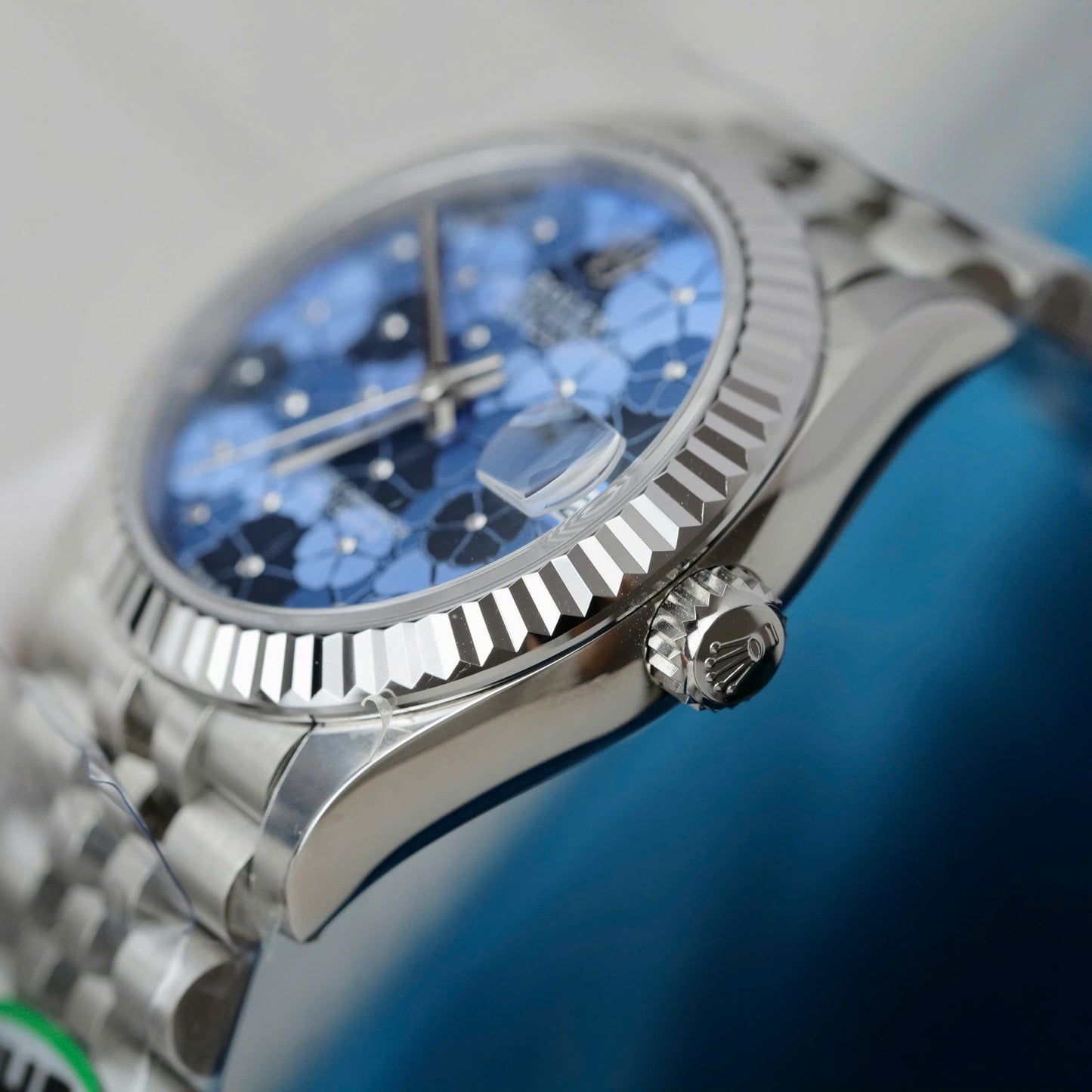 Rolex DateJust Replica Watch Women Blue Flower Dial THB Factory 31mm