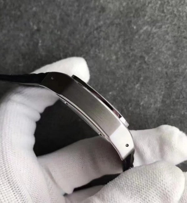 Replica Cartier Santos 100 33mm SS White Dial Black Leather Strap SEIKO NH05A
