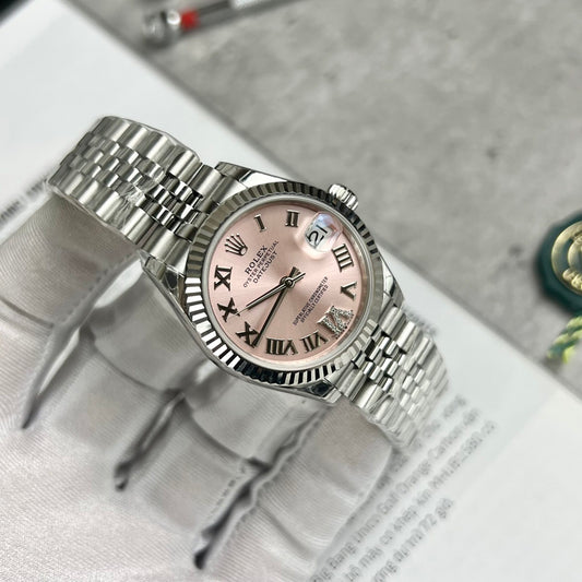 Rolex DateJust Women s Best Replica Watch Pink Dial Jubilee Strap EW 31mm