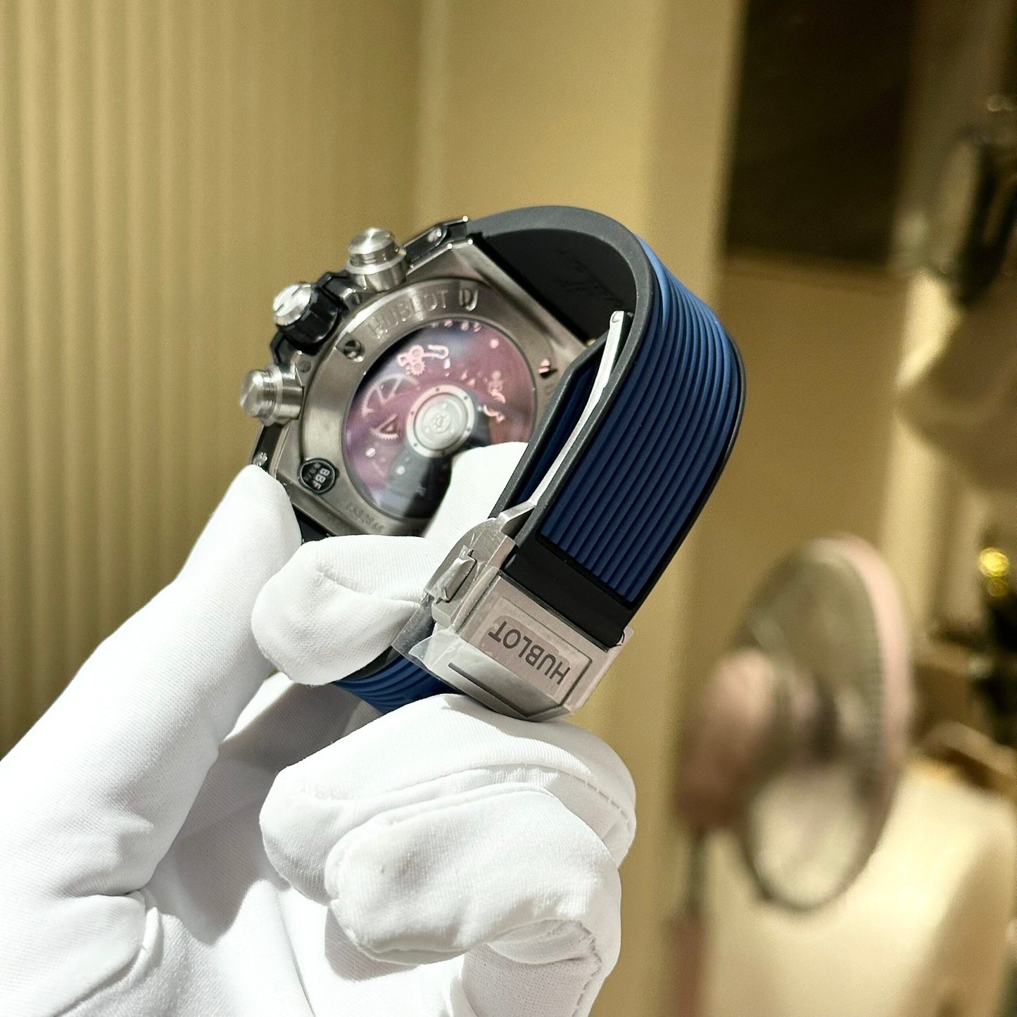 Hublot Replica Watch Big Bang Unico Blue Rubber Strap Factory BBF 44mm