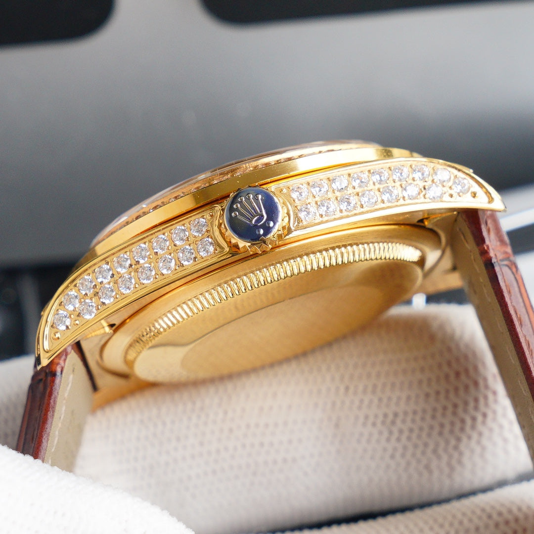 Rolex new full-diamond logotype - full diamonds with classic lettering - official size 36mm(1:1 replica)