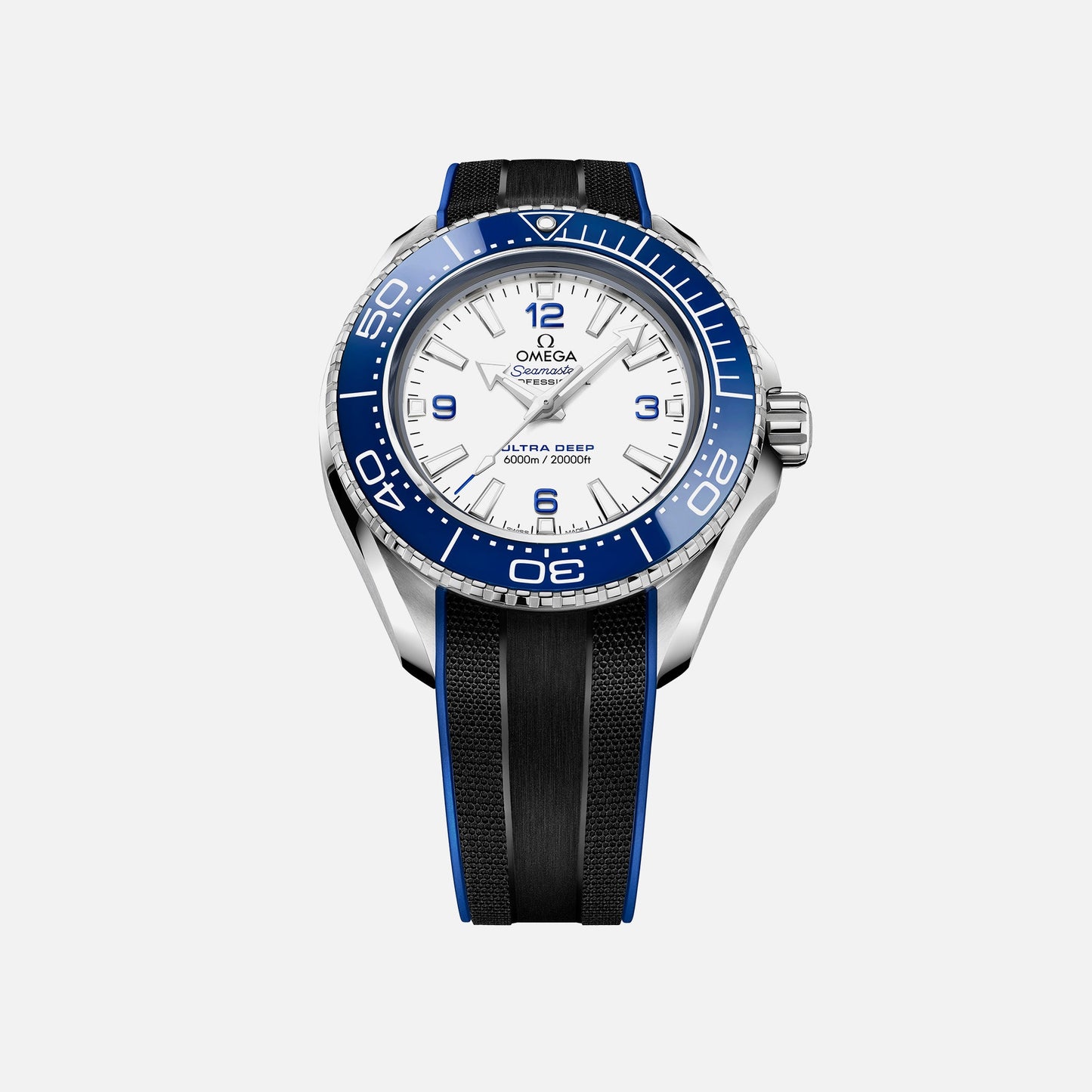 Seamaster Planet Ocean Ultra Deep Professional 6000M Co-Axial Master Chronometer 45.5mm White Dial On Rubber Strap(1:1 replica)