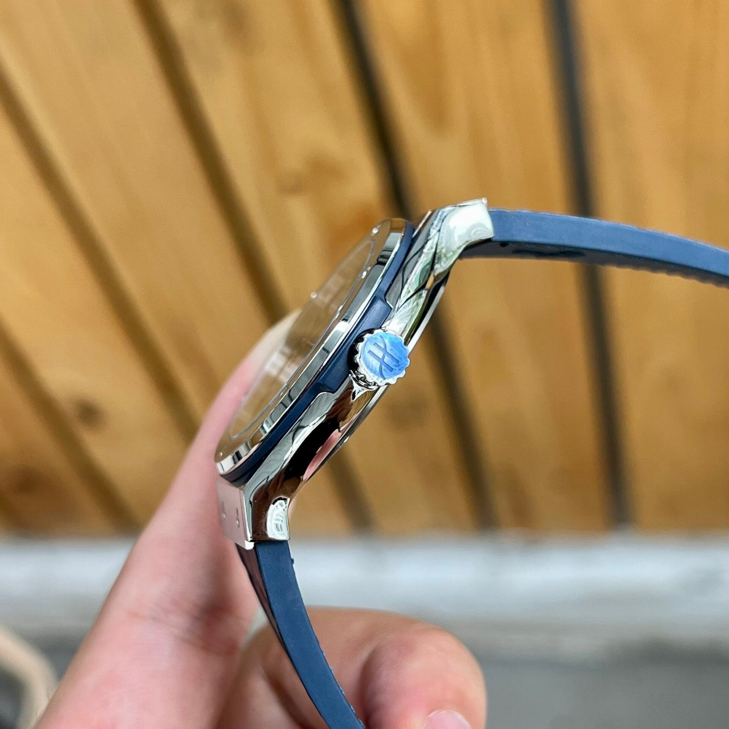 Hublot Replica 1:1 Watch Classic Fusion Titanium Blue Leather Strap JJF 42mm