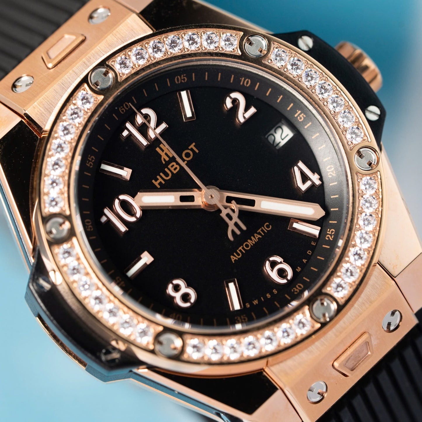 Hublot Replica 1:1 Watch Big Bang One Click With Diamond Bezel King Gold 39mm