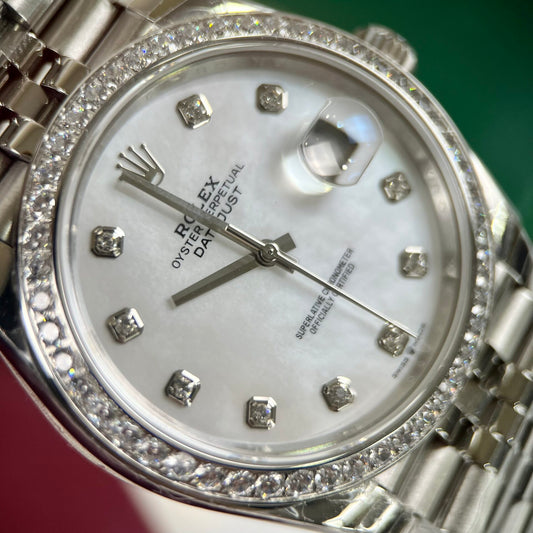 Rolex Replica 11 Watch DateJust Mother of Pearl Dial With Diamonds Bezel EW Factory 36-41mm
